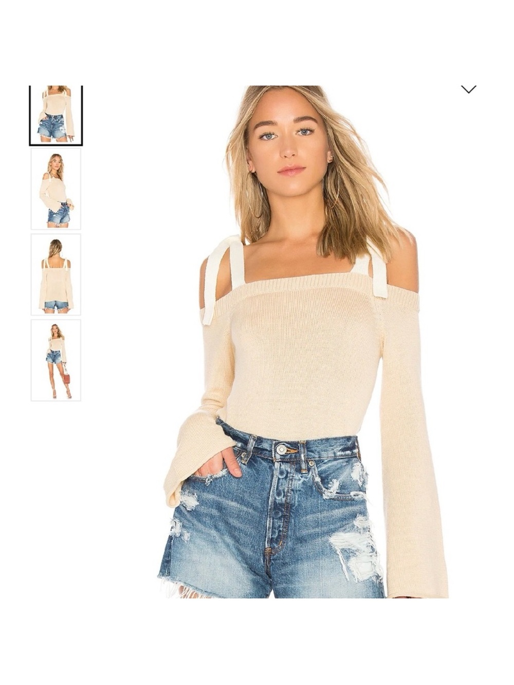 LOVERS AND FRIENDS NWT-Mercer Sweater in cream and white.Size XS.